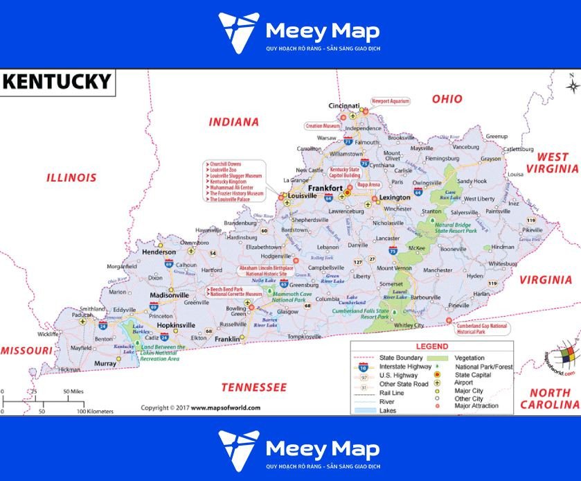 Bản đồ bang Kentucky