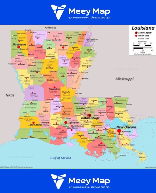 Bản đồ bang Louisiana