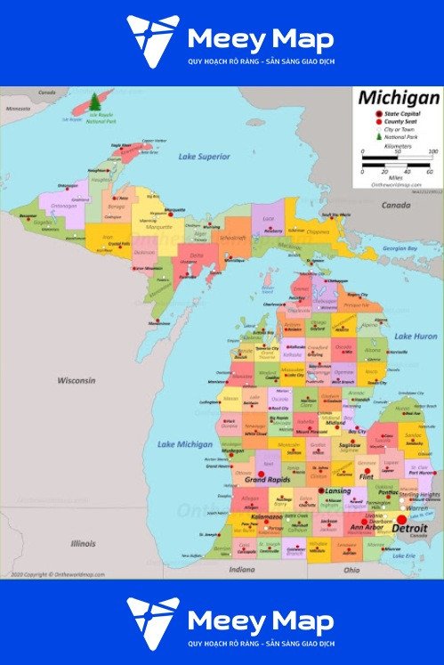 Bản đồ bang Michigan