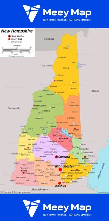 Bản đồ bang NEW HAMPSHIRE