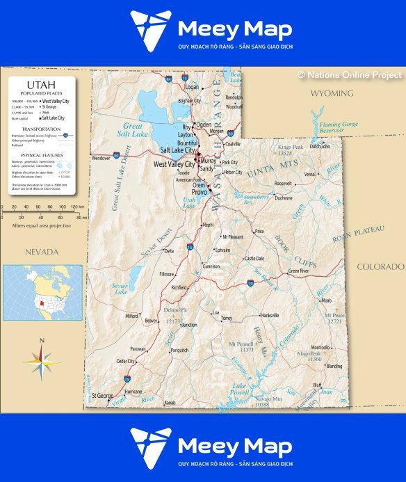 Bản đồ bang Utah