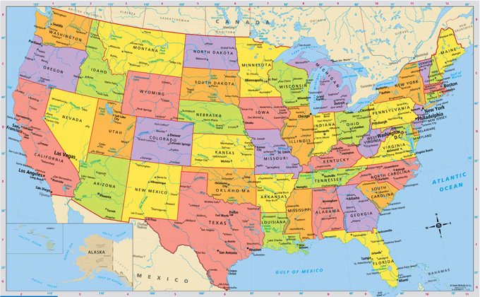 Bản đồ hoa kỳ thủ đô Washington D.C và các điểm tham quan chính