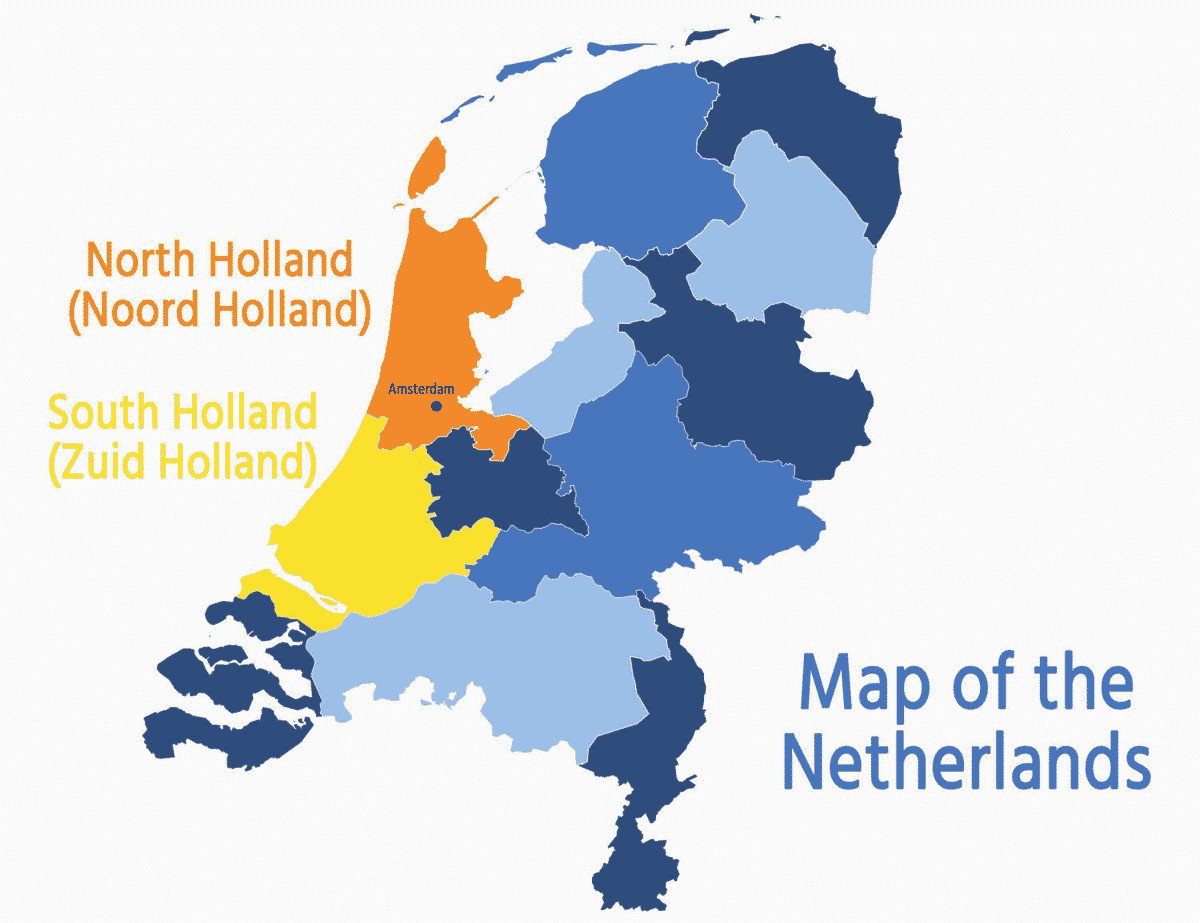 Bản đồ The Netherlands hiển thị các tỉnh
