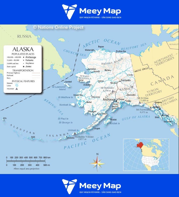 Bản đồ tiểu bang Alaska