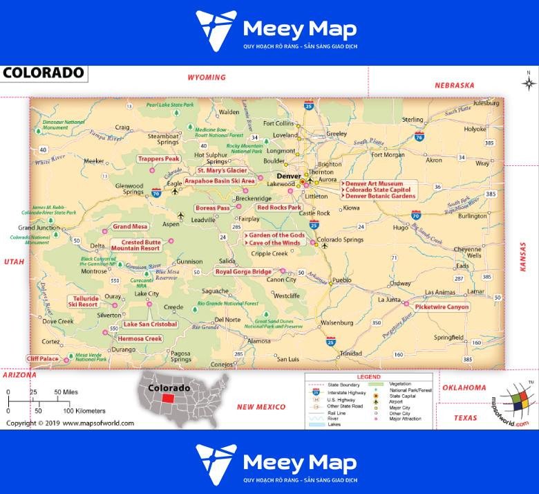 Bản đồ tiểu bang Colorado