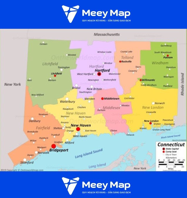 Bản đồ tiểu bang Connecticut