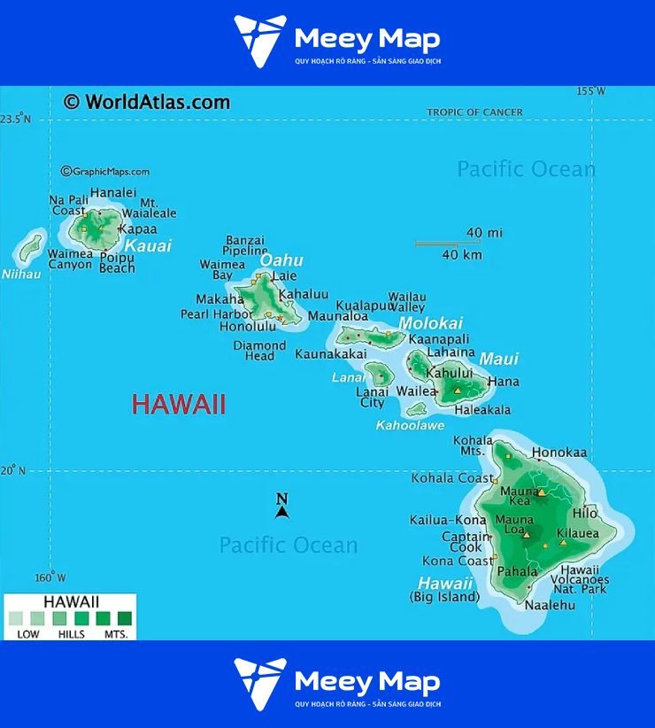 Bản đồ tiểu bang Hawaii
