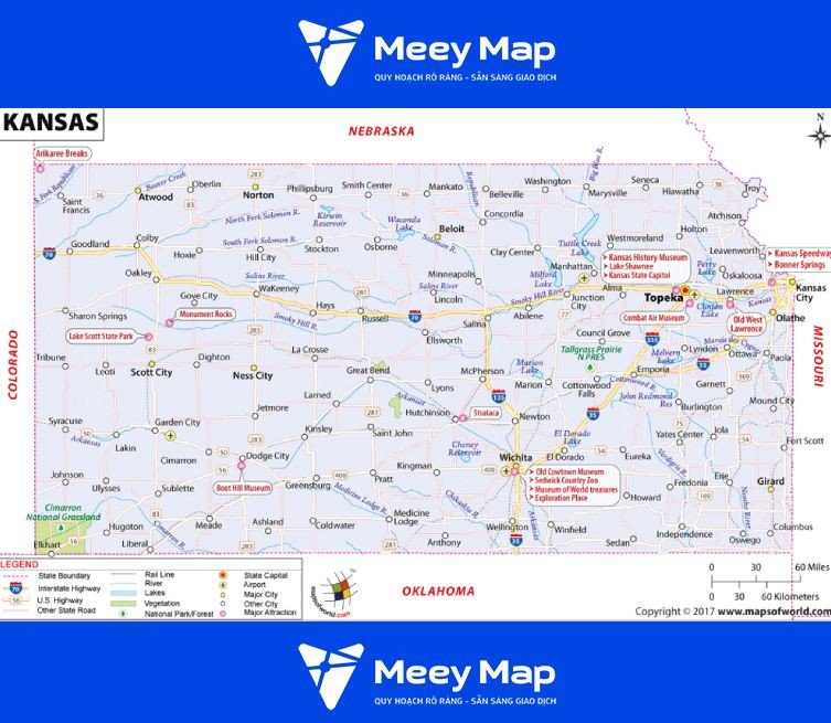 Bản đồ tiểu bang Kansas