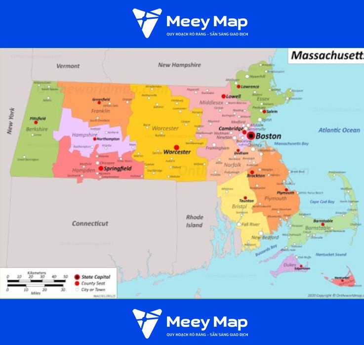 Bản đồ tiểu bang Massachusetts
