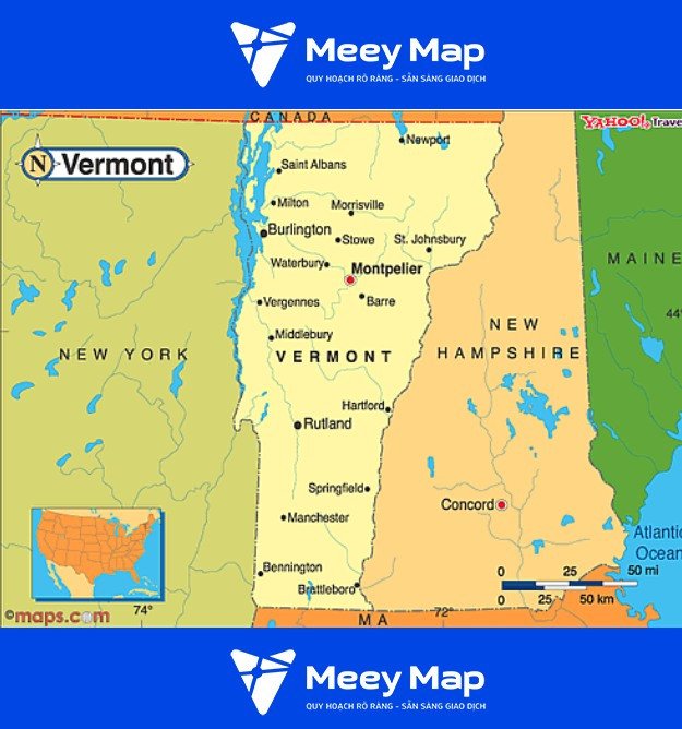 Bản đồ tiểu bang Vermont