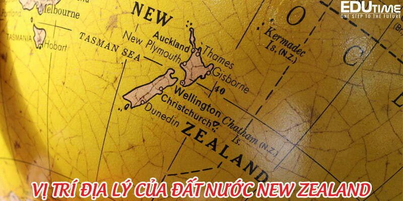 Bản đồ vị trí địa lý của đất nước New Zealand trên Thái Bình Dương