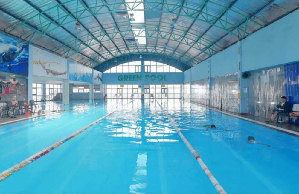 Bể bơi trong nhà tại cung thể thao dưới nước Mỹ Đình được đầu tư chất lượng cao, hiện đại