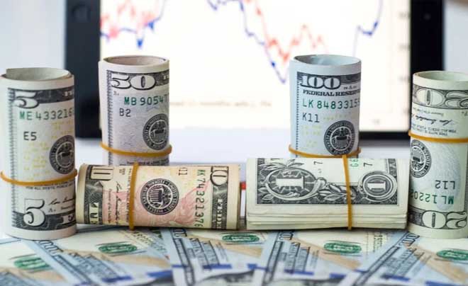 Biểu đồ tỷ giá hối đoái USD/VND trên thị trường ngoại tệ, thể hiện sự biến động của giá trị 50 USD