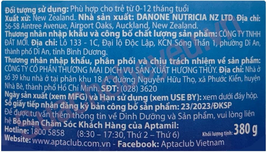 Biểu tượng thương hiệu Danone Nutricia, nhà sản xuất sữa Aptamil uy tín