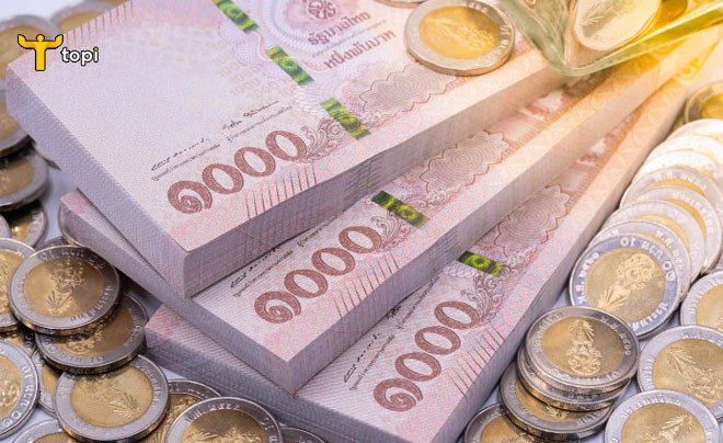 Bộ sưu tập các mệnh giá tiền xu và tiền giấy Baht Thái Lan phổ biến