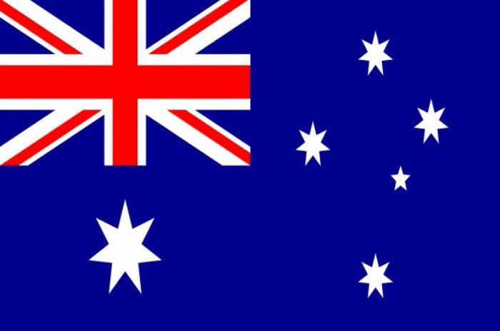 Cờ Úc với Union Jack, Chòm sao Nam Thập và Ngôi sao Liên bang bảy cánh