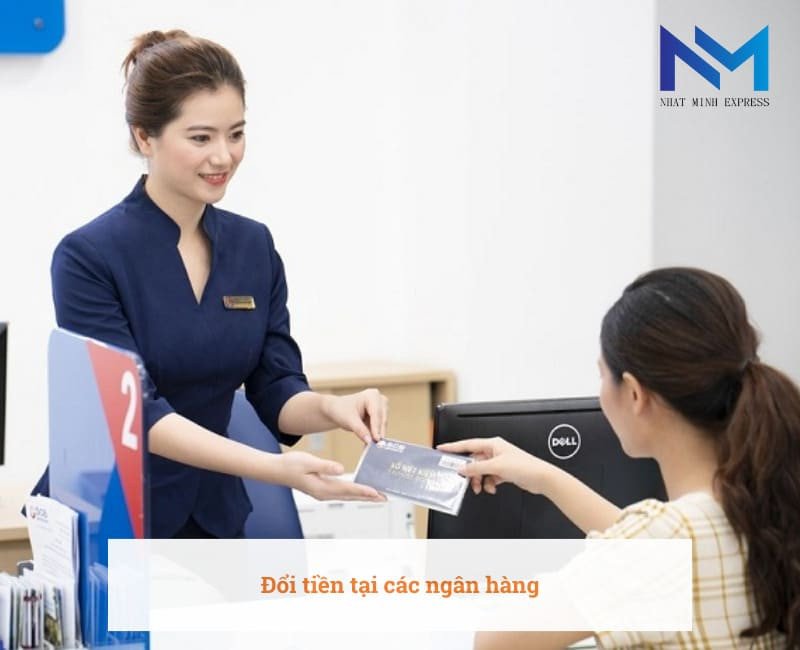 Giao dịch đổi tiền Won tại quầy ngân hàng uy tín