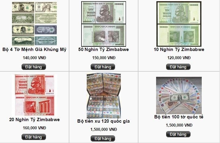 Hình ảnh các tờ tiền đôla Zimbabwe với mệnh giá siêu lớn, minh họa giai đoạn siêu lạm phát