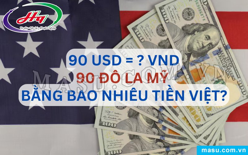 Hình ảnh minh họa việc đổi 90 đô la Mỹ thành tiền Việt Nam trên công cụ tính toán