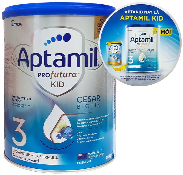 Hộp sữa Aptamil Profutura Kid số 3 New Zealand 800g cho bé trên 2 tuổi