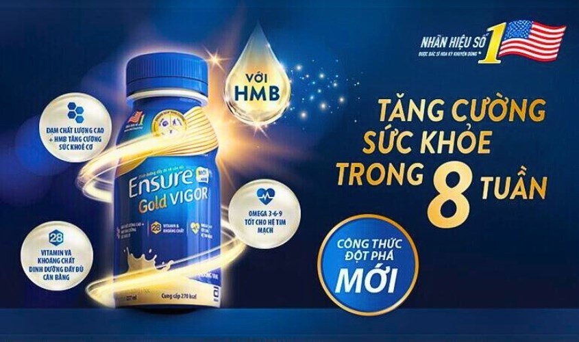 Lốc 4 hộp sữa pha sẵn Ensure Gold hương vani 237 ml (dành cho người lớn tuổi)