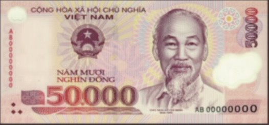 Mặt trước tiền 50.000 đồng polymer, tiền giấy phổ biến của Việt Nam