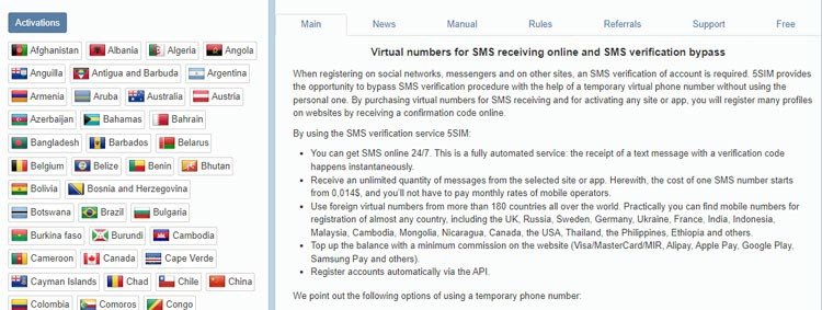 Nền tảng 5sim.net, dịch vụ **số điện thoại ảo Mỹ** trả phí chuyên nghiệp