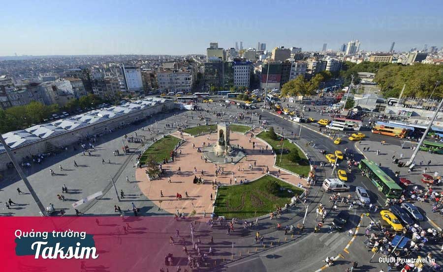 Quảng trường Taksim tấp nập du khách, biểu tượng của sự sống động tại Istanbul