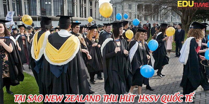Sinh viên quốc tế trong khuôn viên trường, minh họa sức hút của New Zealand.