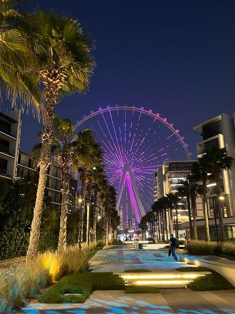 Vòng quay Ain Dubai nhìn ra toàn cảnh thành phố