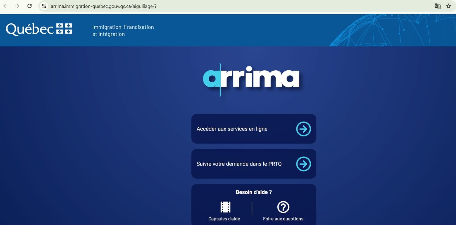 Arrima là hệ thống online quản lý hồ sơ nhập cư diện lao động tay nghề Quebec, giúp kết nối ứng viên với thị trường việc làm