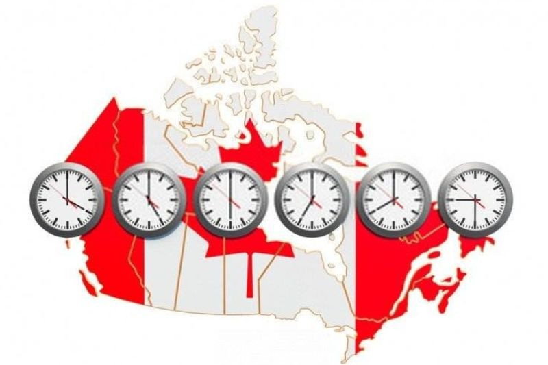 Bản đồ Canada với các múi giờ khác nhau