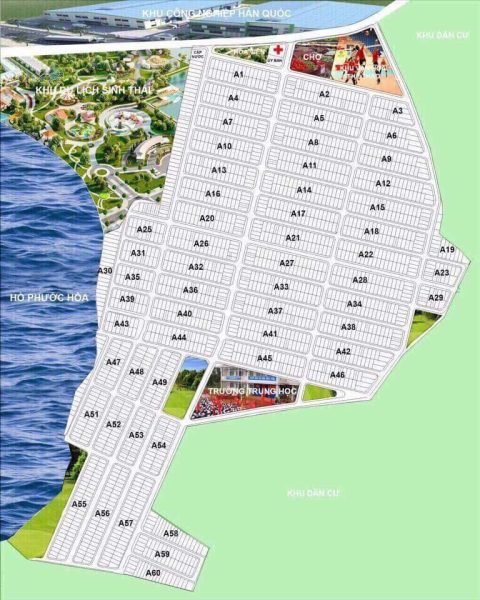 Bản đồ quy hoạch khu tái định cư ấp 6 Nha Bích Chơn Thành
