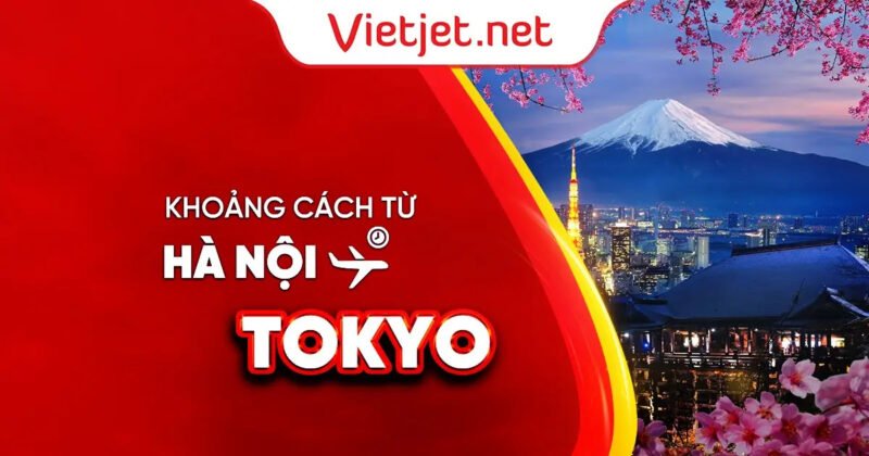 Bản đồ thể hiện khoảng cách địa lý Nhật Bản và Việt Nam
