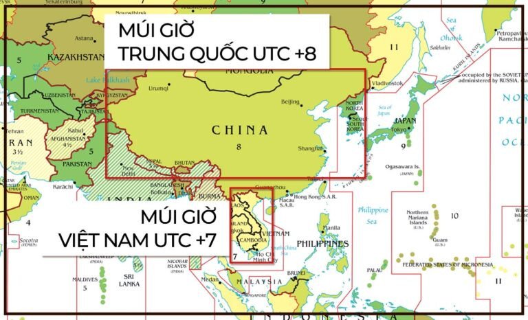 Bản đồ Trung Quốc rộng lớn cho thấy sự cần thiết của một múi giờ thống nhất