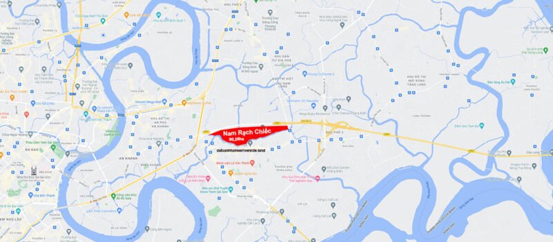 Bản đồ vị trí chiến lược của khu tái định cư Nam Rạch Chiếc tại Quận 2, TP. Thủ Đức