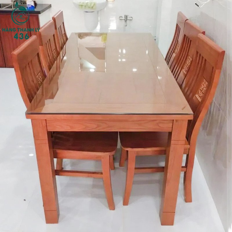 Bộ bàn ăn gỗ tự nhiên thanh lý với 3 ghế