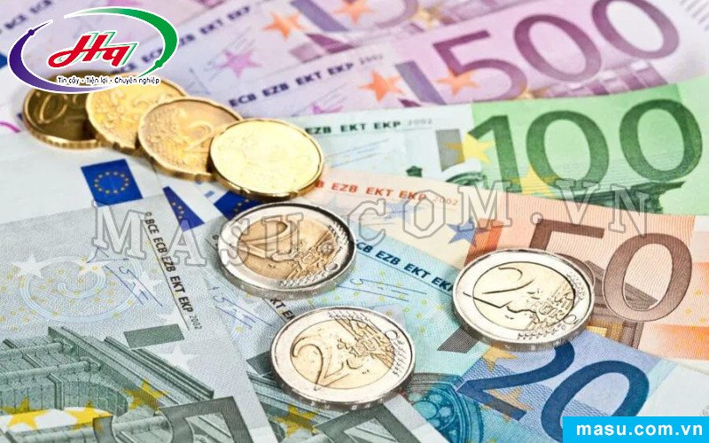 Euro coins and banknotes