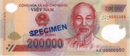 Kích thước tiền polymer 200000 đồng