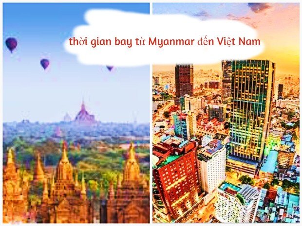 Máy bay trên bầu trời, biểu tượng cho thời gian bay từ Myanmar về Việt Nam