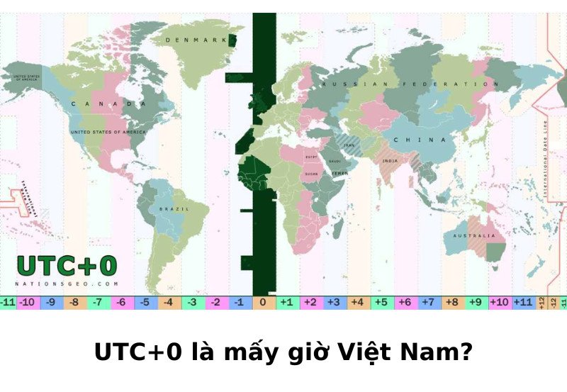 Minh họa cách quy đổi thời gian từ múi giờ UTC+0 sang múi giờ UTC+7 của Việt Nam
