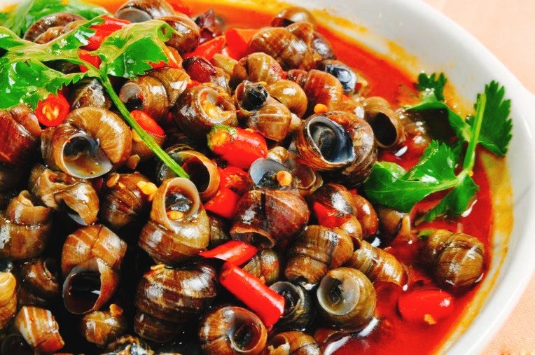 Món ốc kho từ sông Hoàng Hà