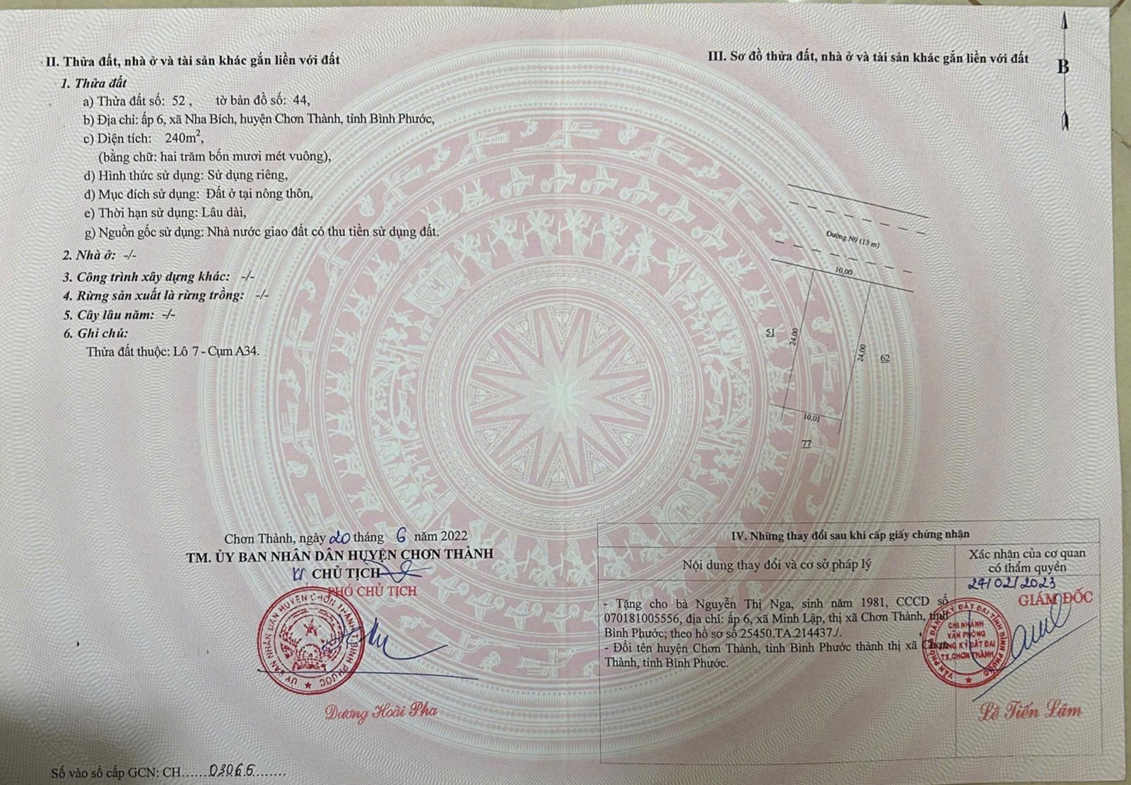 Phân tích giá đất khu tái định cư ấp 6 Nha Bích