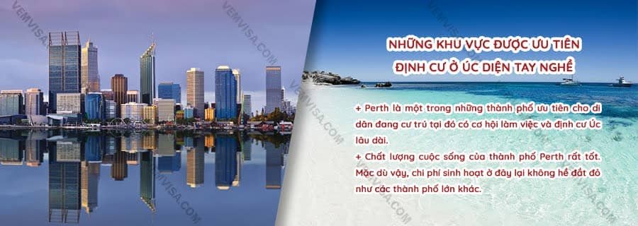 Thành phố Perth, một khu vực có nhiều cơ hội trong ngành ưu tiên định cư Úc
