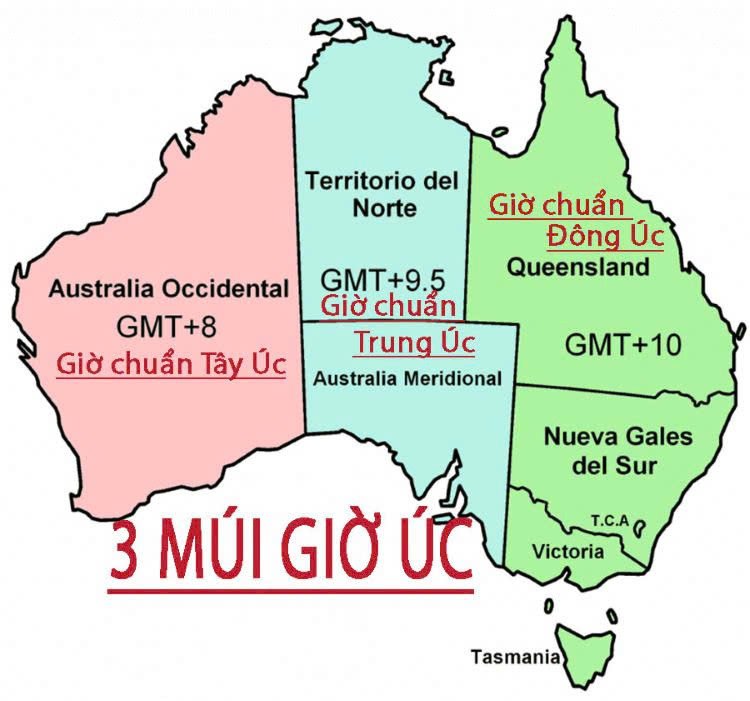 Tháp đồng hồ ở Melbourne với múi giờ Úc Melbourne