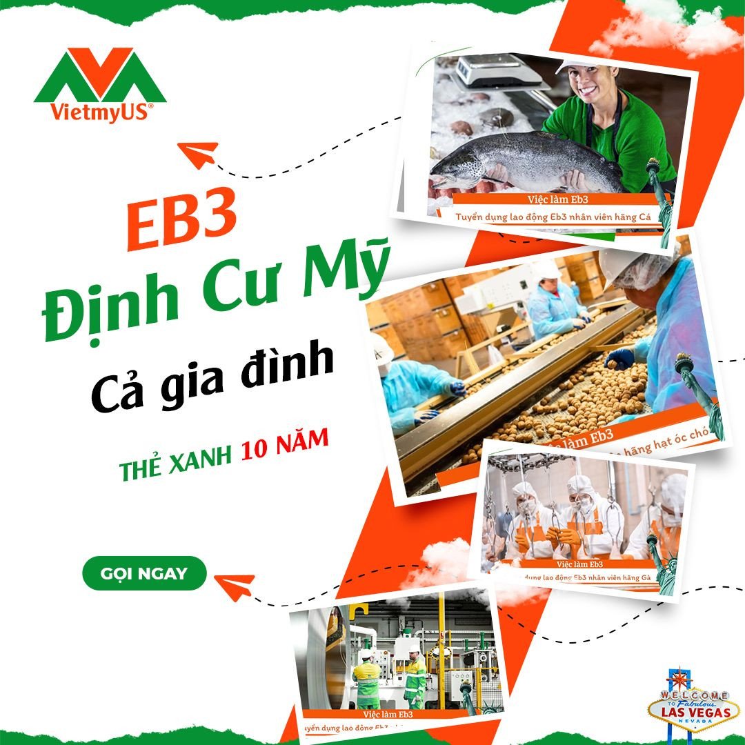 Thẻ xanh và cờ Mỹ, biểu tượng của dịch vụ tư vấn định cư Mỹ diện EB3