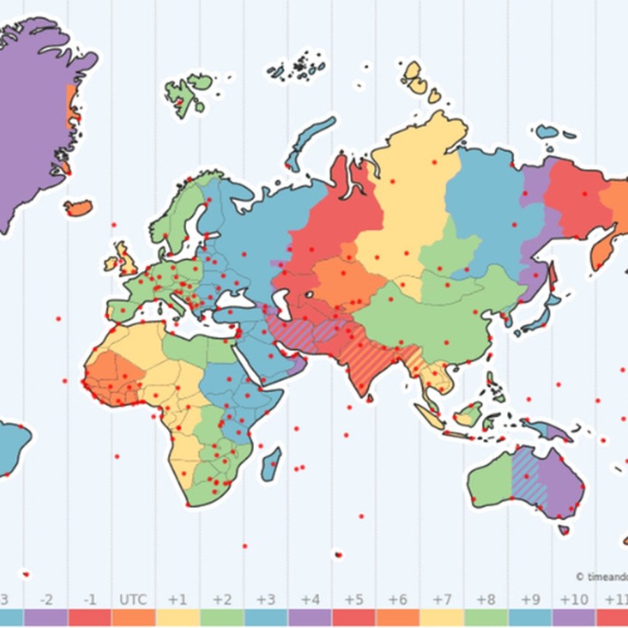 Vị trí địa lý của Việt Nam trên bản đồ thế giới, thuộc múi giờ GMT+7