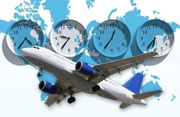 Bản đồ thế giới hiển thị múi giờ chuẩn Hàn Quốc