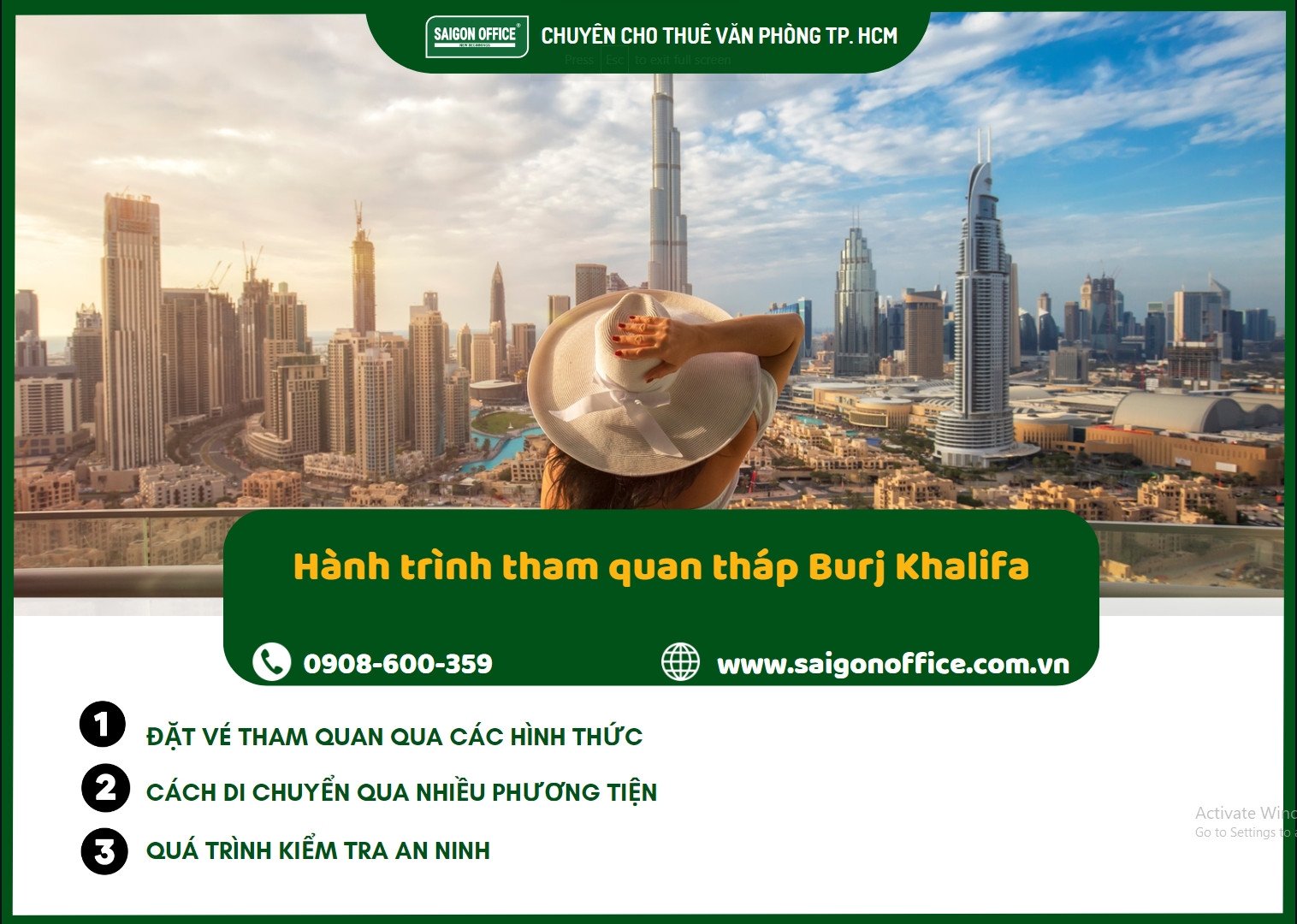 Bố cục các khu vực chức năng chính của tòa nhà Burj Khalifa