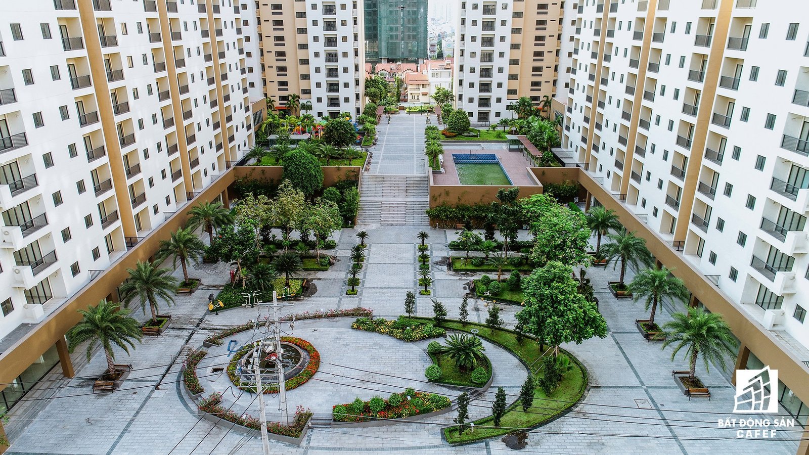 Khu tái định cư Bình Khánh hiện hữu với cảnh quan xanh